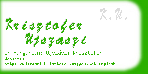 krisztofer ujszaszi business card